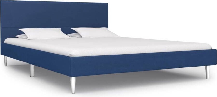 VidaLife Bedframe stof blauw 140x200 cm