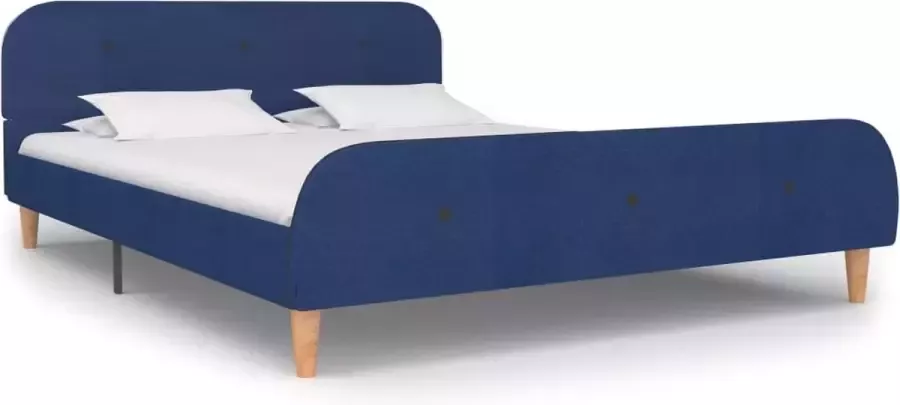 VidaLife Bedframe stof blauw 140x200 cm