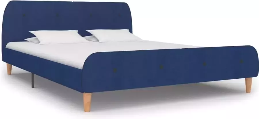 VidaLife Bedframe stof blauw 160x200 cm