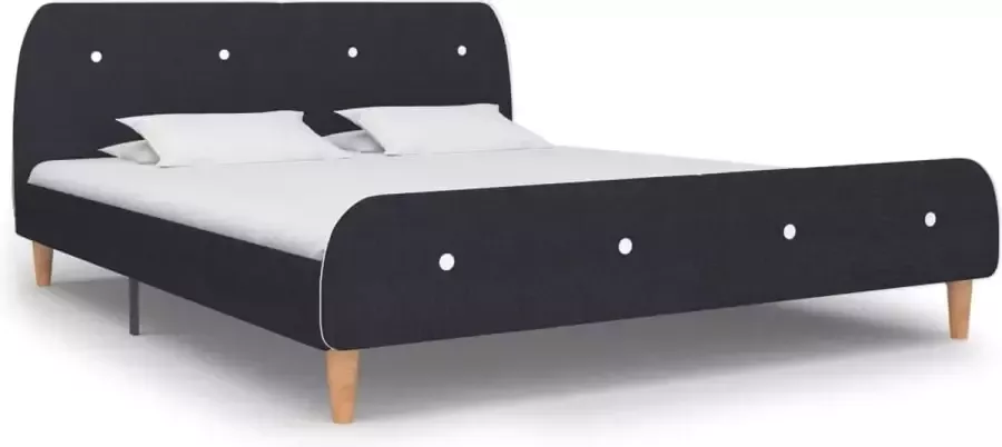 VidaLife Bedframe stof donkergrijs 160x200 cm - Foto 3