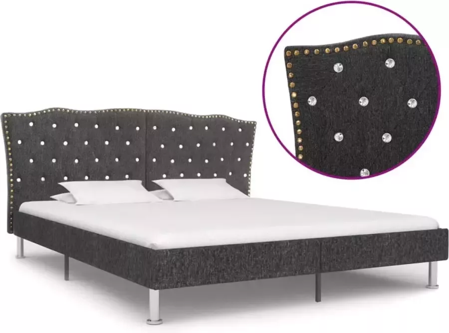 VidaLife Bedframe stof donkergrijs 160x200 cm