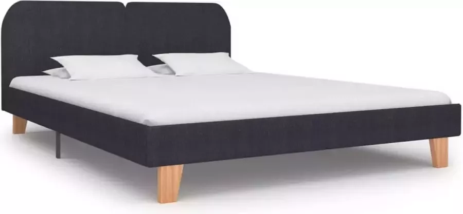 VidaLife Bedframe stof donkergrijs 160x200 cm - Foto 2