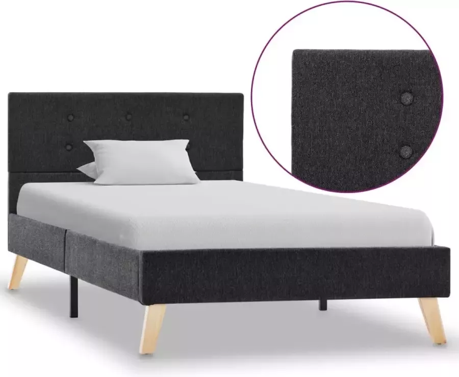VidaLife Bedframe stof donkergrijs 90x200 cm - Foto 2