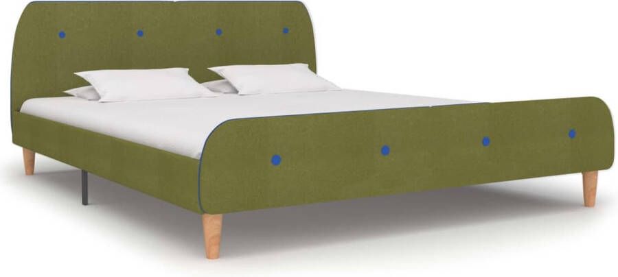 VidaLife Bedframe stof groen 160x200 cm