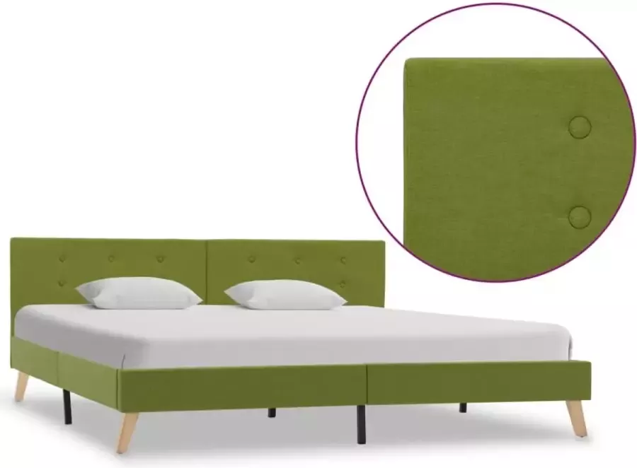 VidaLife Bedframe stof groen 180x200 cm