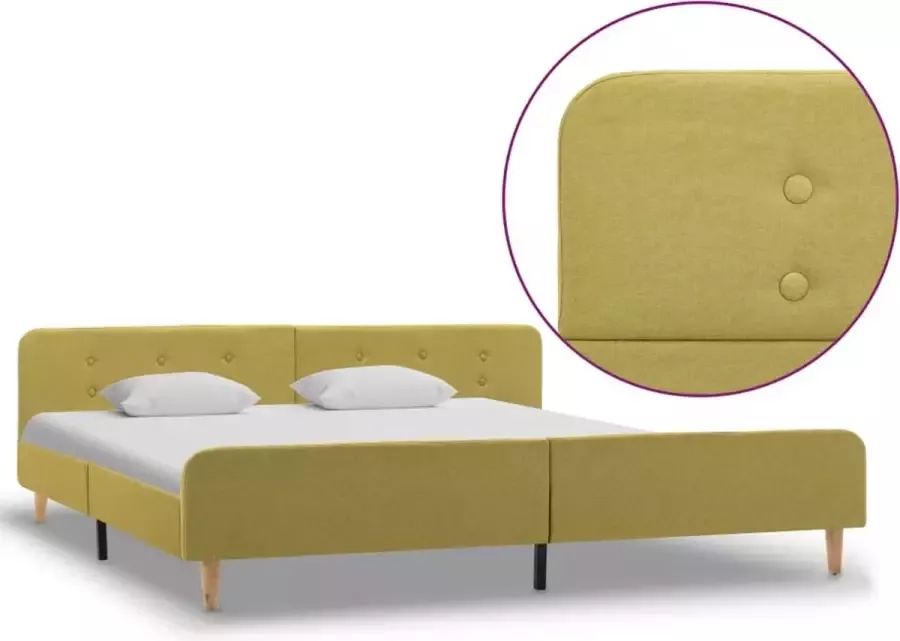 VidaLife Bedframe stof groen 180x200 cm - Foto 2