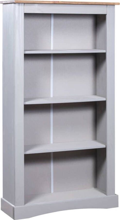 VidaLife Boekenkast 4 planken 81x29x150 cm grenenhout Corona-stijl grijs