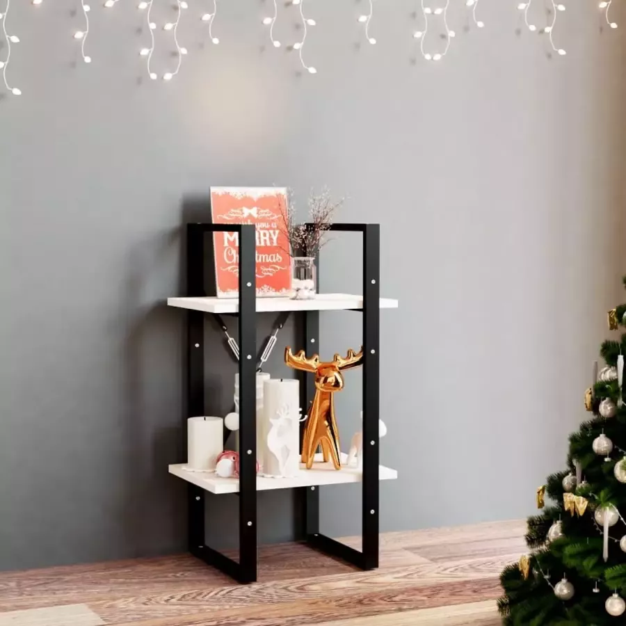 VidaLife Boekenkast met 2 schappen 40x30x70 cm massief grenenhout wit