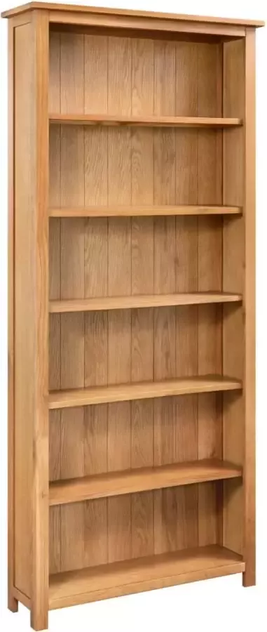 VidaLife Boekenkast met 6 schappen 80x22 5x170 cm massief eikenhout