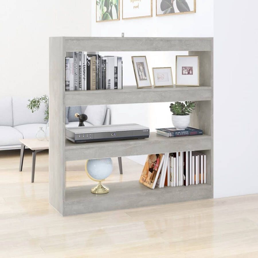 VidaLife Boekenkast kamerscherm 100x30x103 cm betongrijs