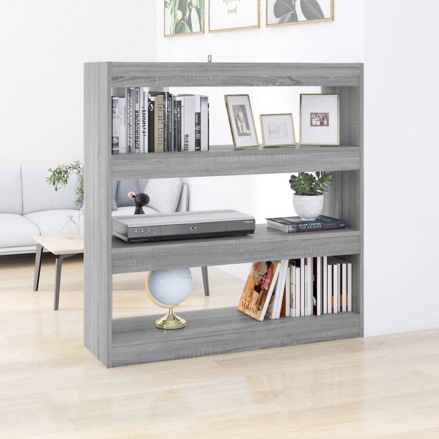 VidaLife Boekenkast kamerscherm 100x30x103 cm grijs sonoma eikenkleurig