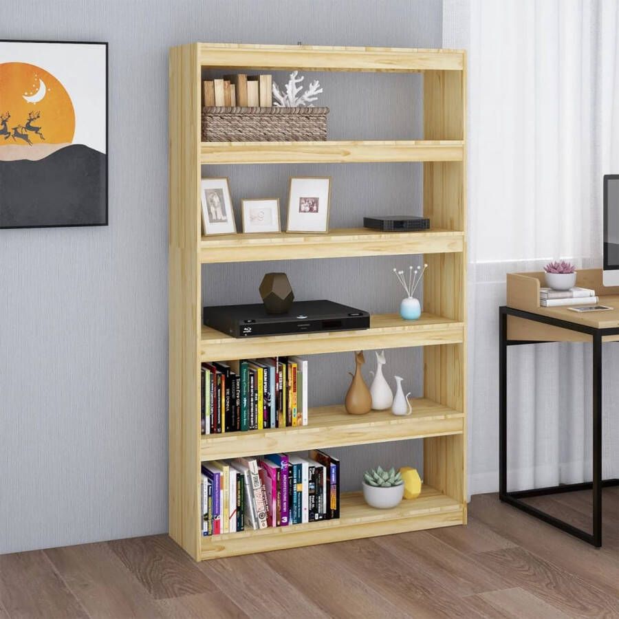 VidaLife Boekenkast kamerscherm 100x30x167 5 cm massief grenenhout