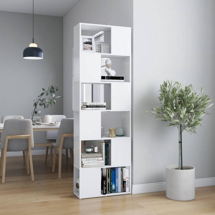 VidaLife Boekenkast kamerscherm 60x24x186 cm wit