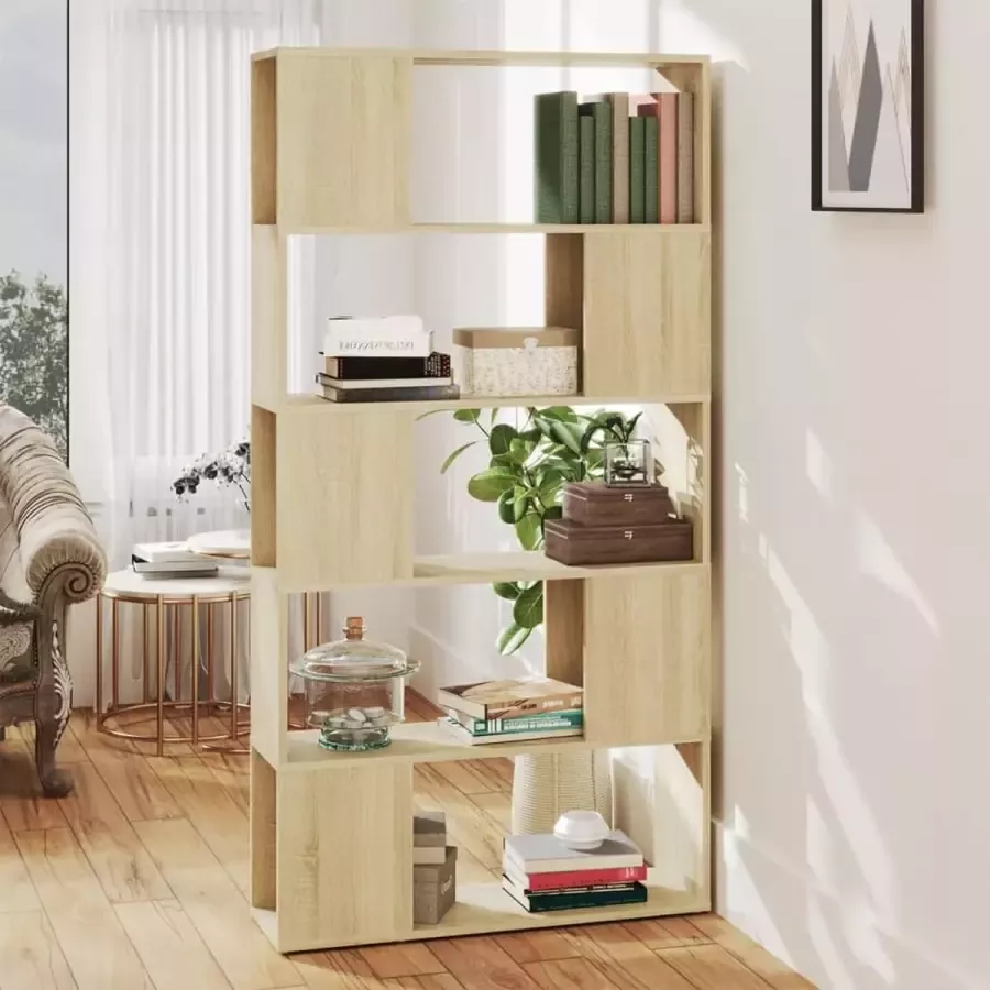 VidaLife Boekenkast kamerscherm 80x24x155 cm spaanplaat sonoma eiken