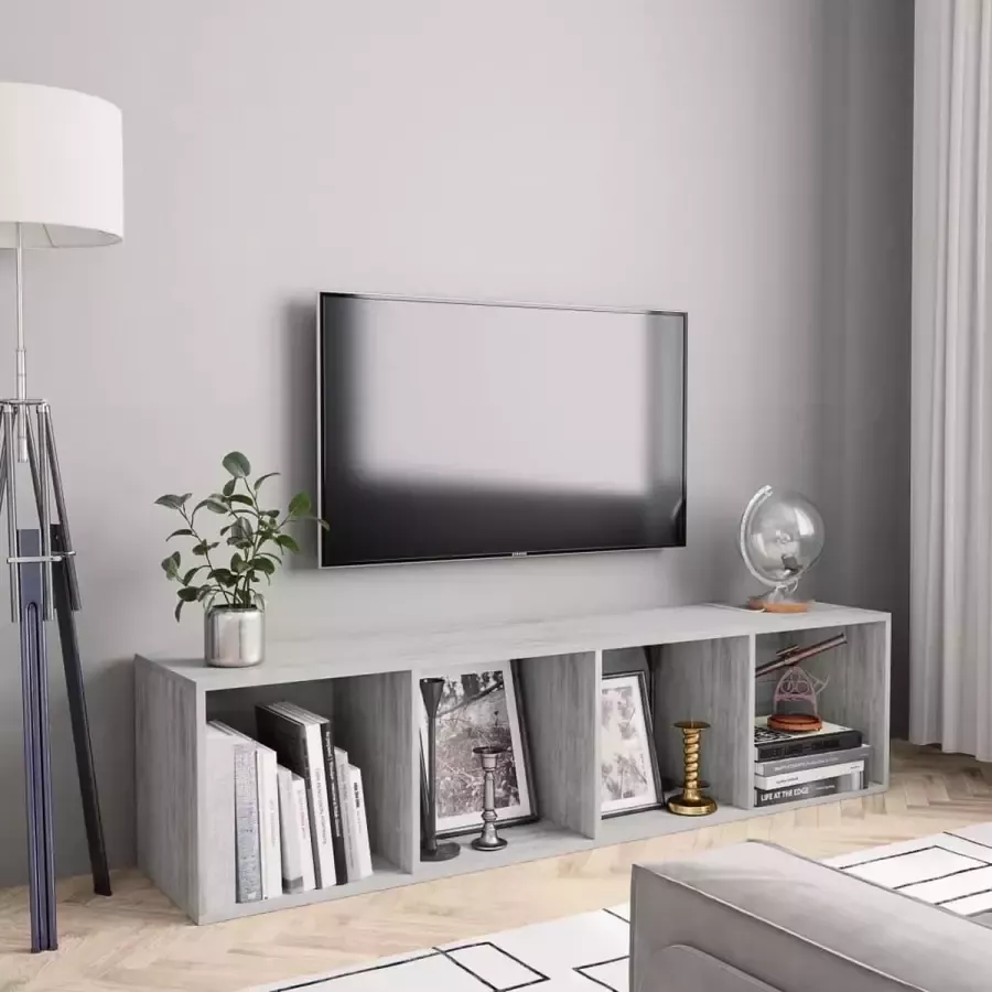 VidaLife Boekenkast tv-meubel 143x30x36 cm betongrijs