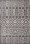 VidaLife Buitenkleed met patroon platgeweven 140x200 cm zwart - Thumbnail 2