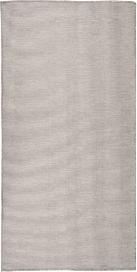 VidaLife Buitenkleed platgeweven 100x200 cm taupe