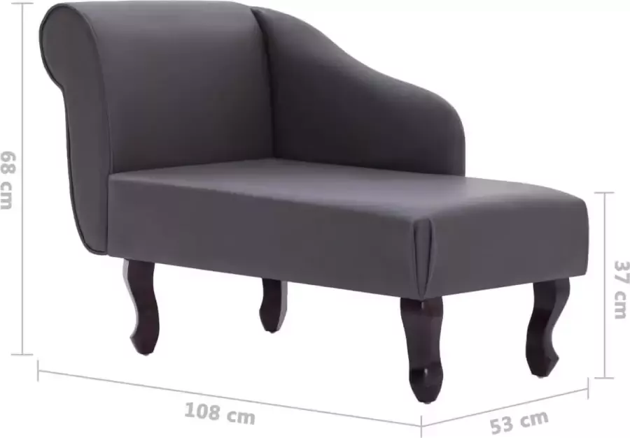 VidaLife Chaise longue kunstleer grijs