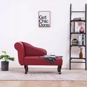 VidaLife Chaise longue kunstleer wijnrood