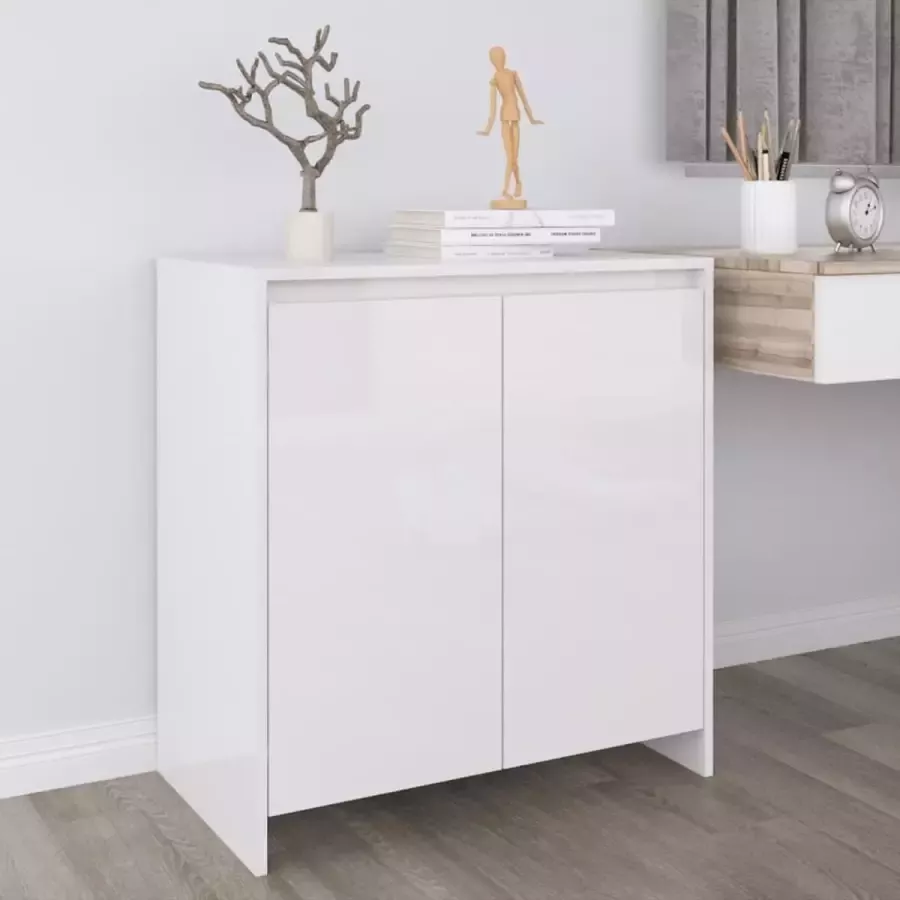 VidaLife Dressoir 70x40x73 5 cm spaanplaat hoogglans wit