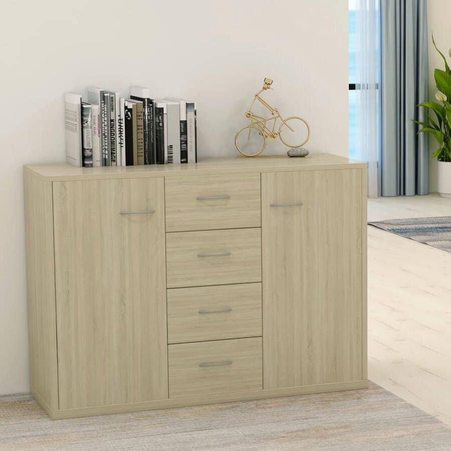 VidaLife Dressoir 88x30x65 cm spaanplaat sonoma eikenkleurig