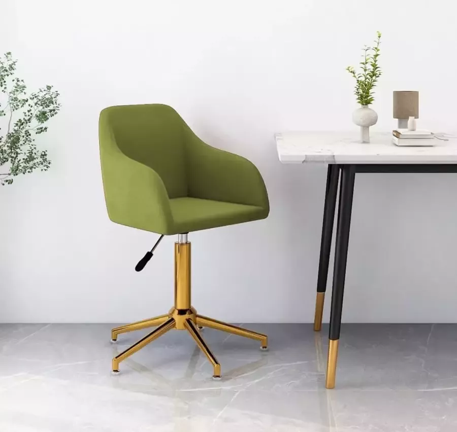 VidaLife Eetkamerstoel draaibaar fluweel lichtgroen - Foto 8