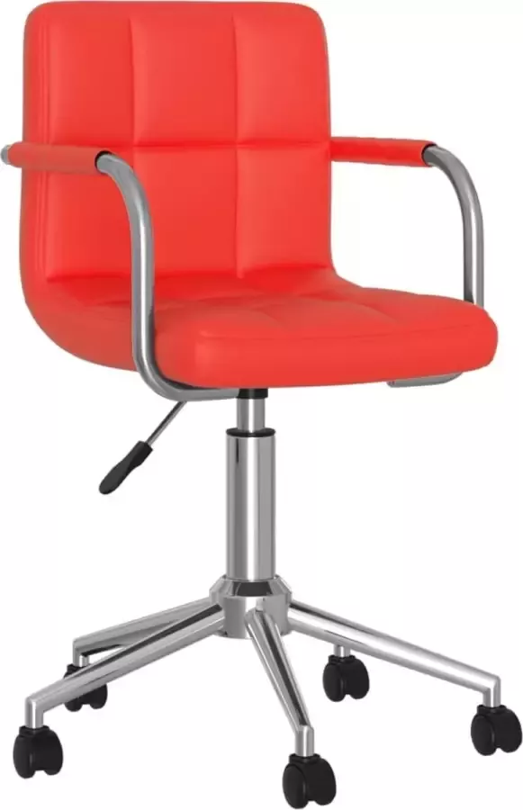 VidaLife Eetkamerstoel draaibaar kunstleer rood - Foto 2