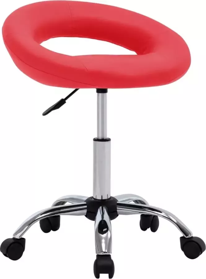 VidaLife Eetkamerstoel draaibaar kunstleer rood