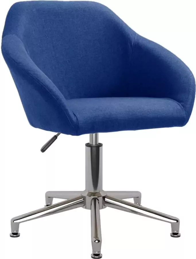 VidaLife Eetkamerstoel draaibaar stof blauw - Foto 8