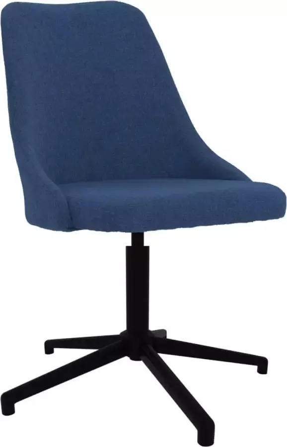 VidaLife Eetkamerstoel draaibaar stof blauw - Foto 12