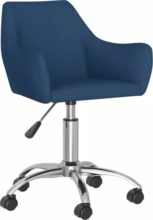 VidaLife Eetkamerstoel draaibaar stof blauw - Foto 11