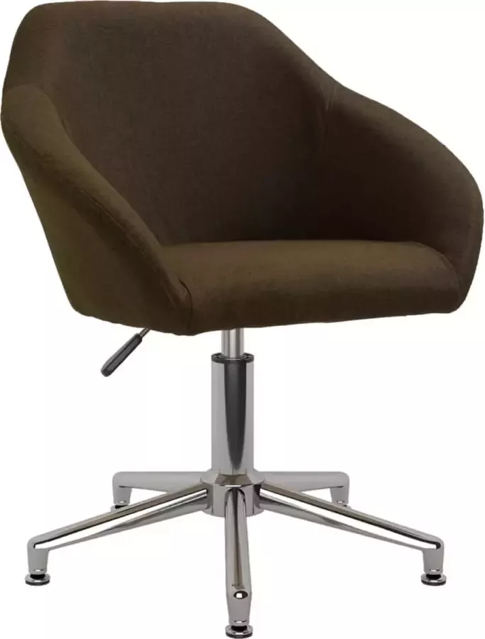 VidaLife Eetkamerstoel draaibaar stof donkerbruin - Foto 5
