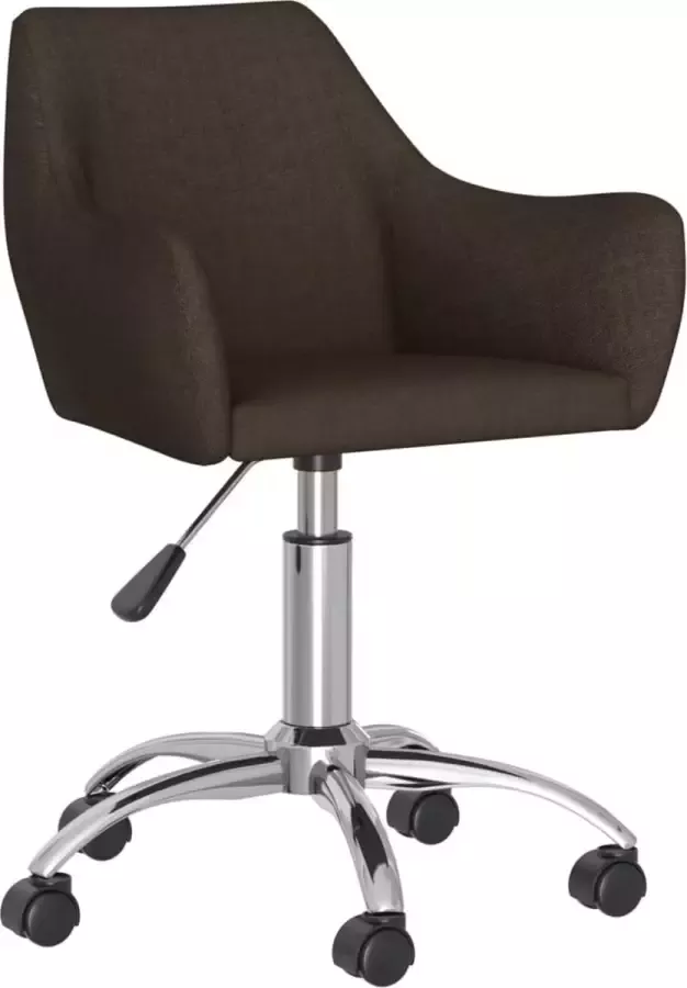 VidaLife Eetkamerstoel draaibaar stof donkerbruin - Foto 6