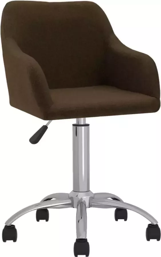 VidaLife Eetkamerstoel draaibaar stof donkerbruin - Foto 9