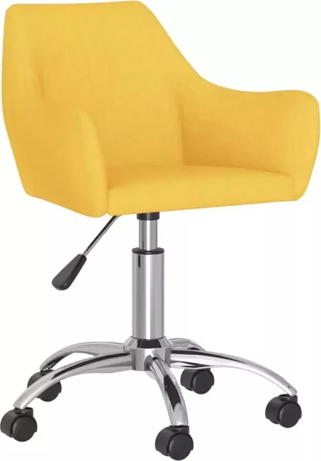 VidaLife Eetkamerstoel draaibaar stof geel - Foto 9