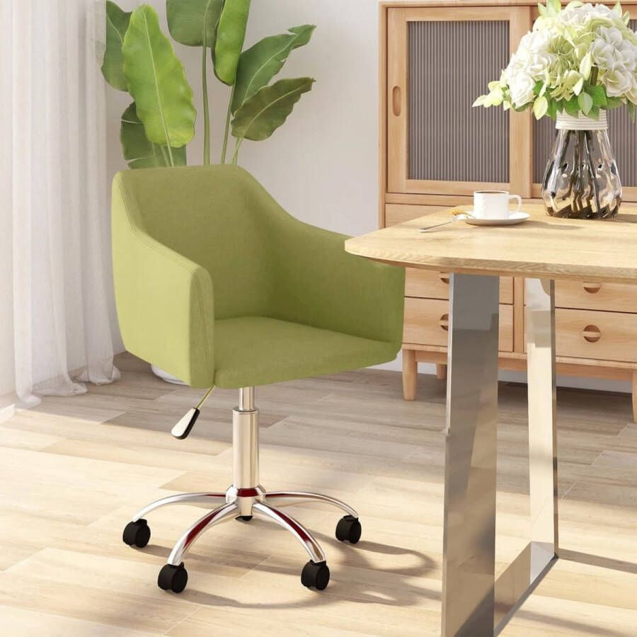 VidaLife Eetkamerstoel draaibaar stof groen - Foto 5