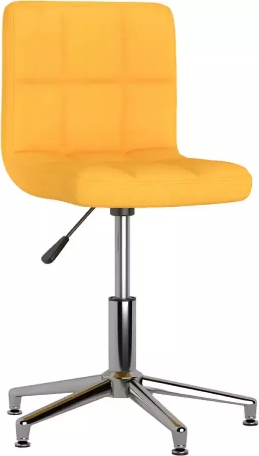 VidaLife Eetkamerstoel draaibaar stof mosterdgeel - Foto 2