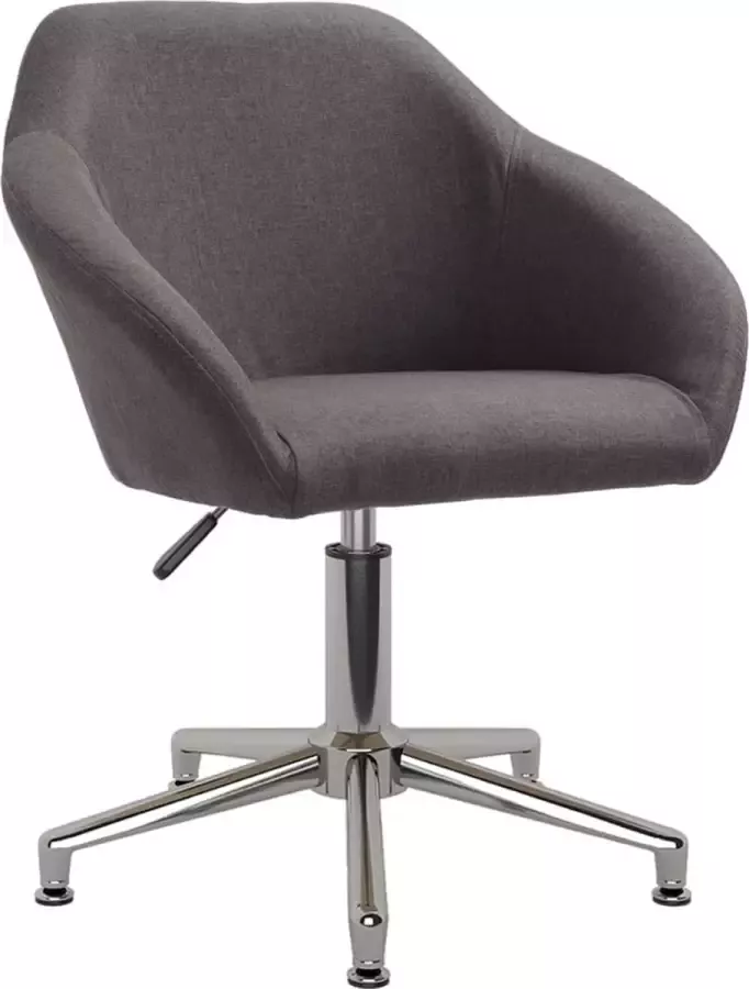 VidaLife Eetkamerstoel draaibaar stof taupe - Foto 8