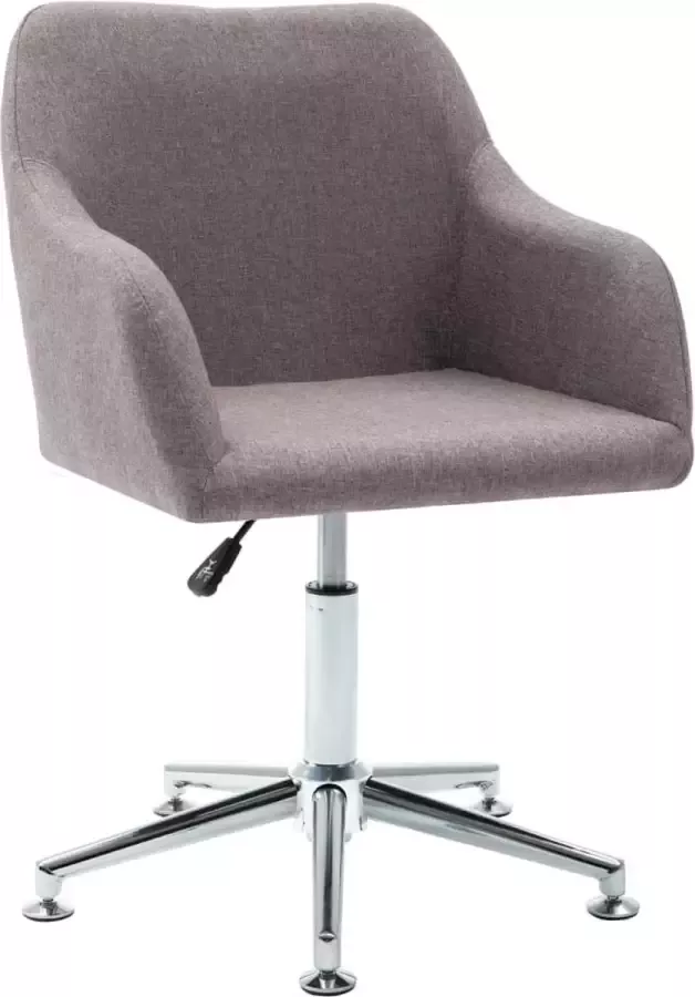 VidaLife Eetkamerstoel draaibaar stof taupe - Foto 9