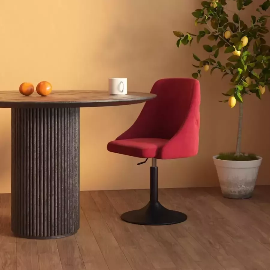 VidaLife Eetkamerstoel fluweel wijnrood - Foto 2