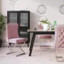 VidaLife Eetkamerstoelen 2 st 53x52x98 cm fluweel roestvrij staal roze - Thumbnail 1