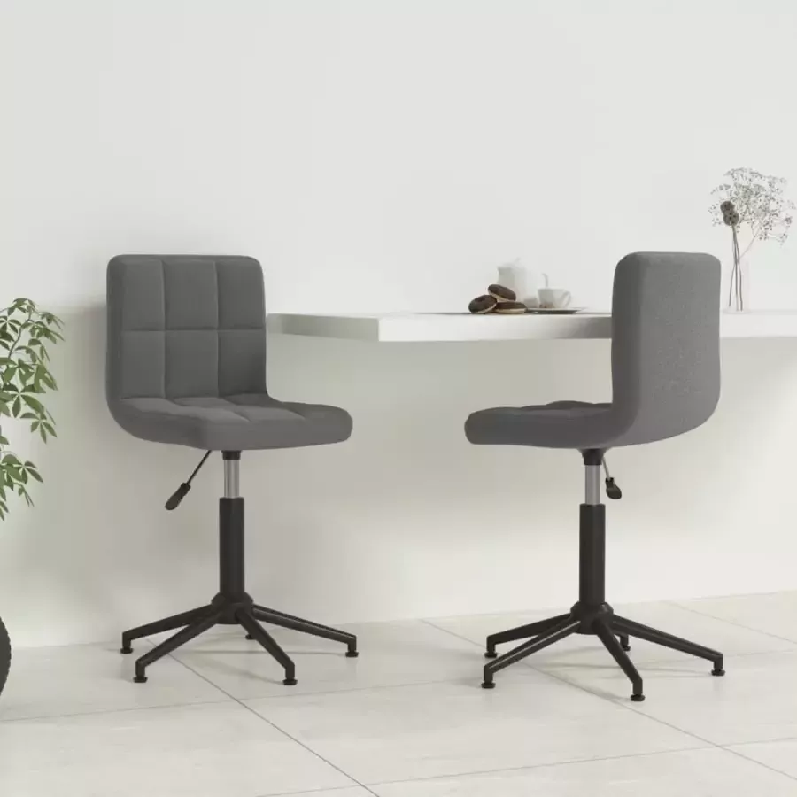 VidaLife Eetkamerstoelen 2 st draaibaar fluweel donkergrijs - Foto 2
