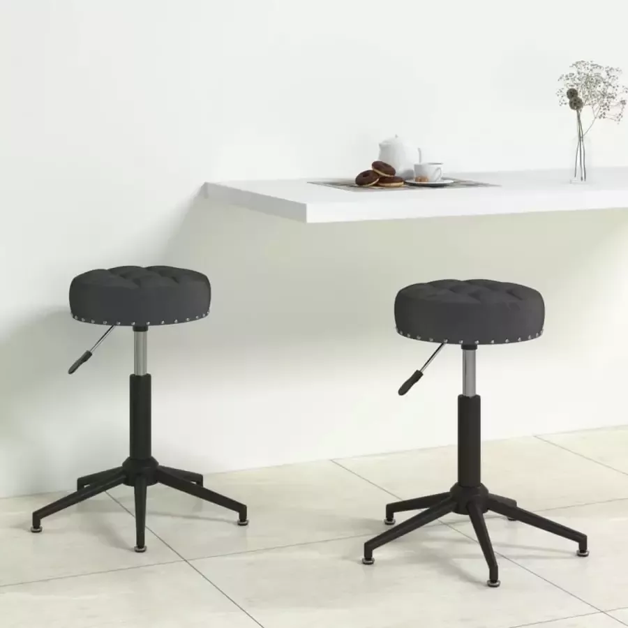 VidaLife Eetkamerstoelen 2 st draaibaar fluweel zwart