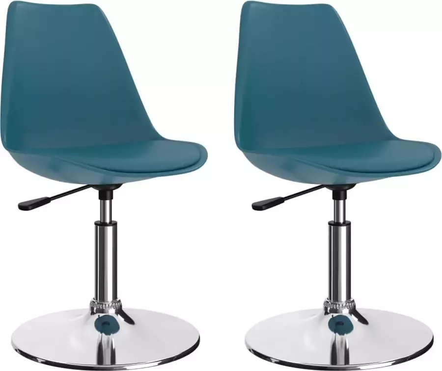 VidaLife Eetkamerstoelen 2 st draaibaar kunstleer turquoise