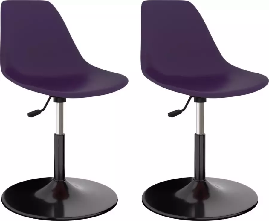 VidaLife Eetkamerstoelen 2 st draaibaar PP lila