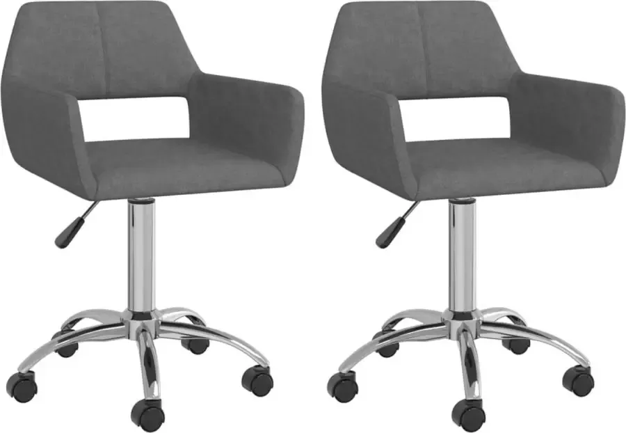 VidaLife Eetkamerstoelen 2 st draaibaar stof donkergrijs