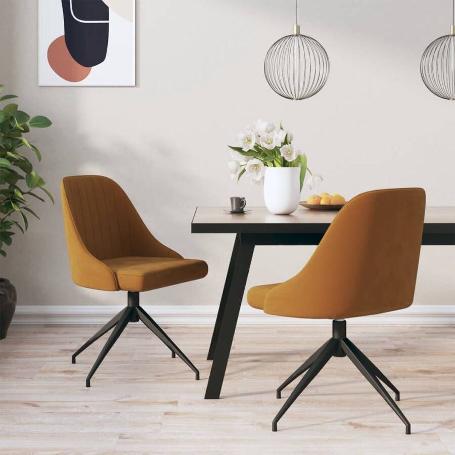 VidaLife Eetkamerstoelen 2 st fluweel bruin