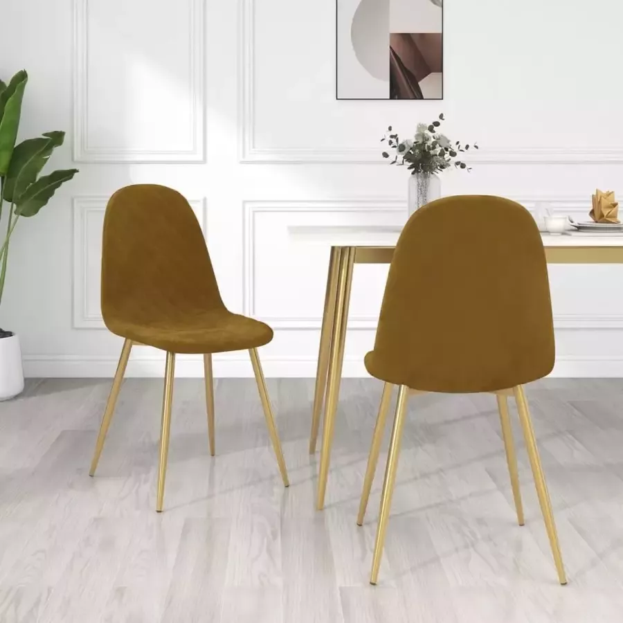 VidaLife Eetkamerstoelen 2 st fluweel bruin