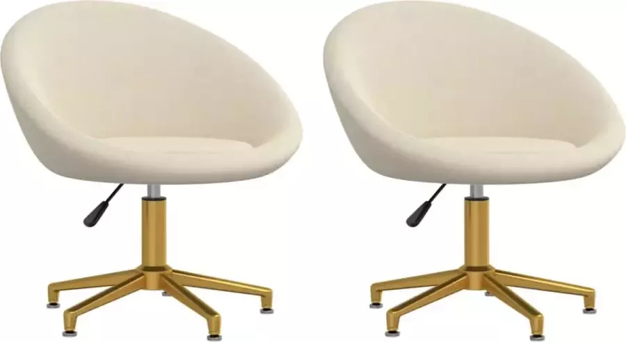 VidaLife Eetkamerstoelen 2 st fluweel crèmekleurig - Foto 5
