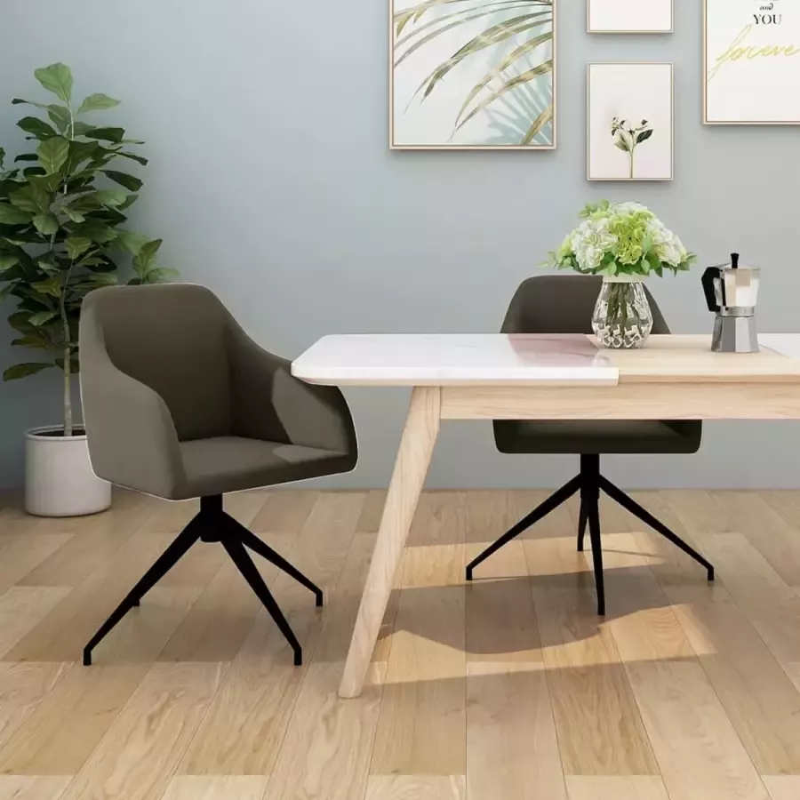 VidaLife Eetkamerstoelen 2 st fluweel donkergrijs